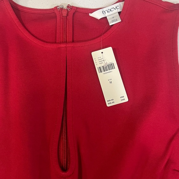 Anthropologie Maeve NWT $98 Night Watch Peplum Tank Top in Red Wine Size M - Picture 5 of 12